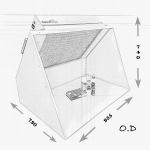 BV100H - A1 Hooded Recirculatory Spray Booth Sketch