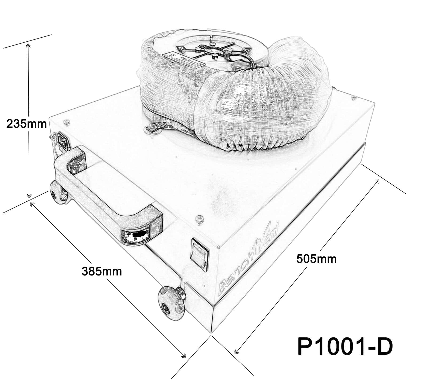 P1001-D FLAT dimensions