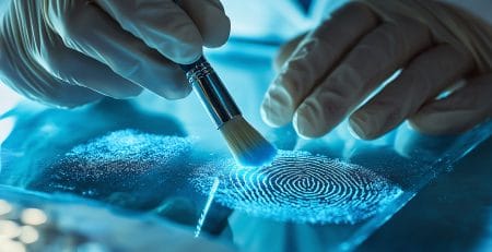 Forensic Tools by BenchVent, a scientist analyzing fingersprints